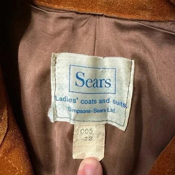 VINTAGE | Sears Suede Jacket With Belt  Small - Picture 3 of 9